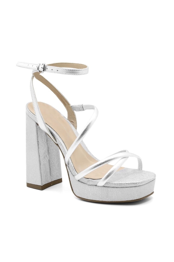 Strappy Silver Platform Heel