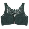 thumbnail image 1 of Strappy Sports Bra Women Fashion Front Closure Rose Backless Wire-Free Push Up Hollow Out Bra Underwear V-Neck Padded Bra Feature Front Snap Closure Training Bra Style Y-223 , Green M, 1 of 3