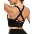 thumbnail image 1 of Strappy Sports Bras for Women Medium-High Support Criss Cross Back Push Up Supportive Padded Sports Bra Yoga Gym Workout Running Athletic Bra Tops Black M, 1 of 6