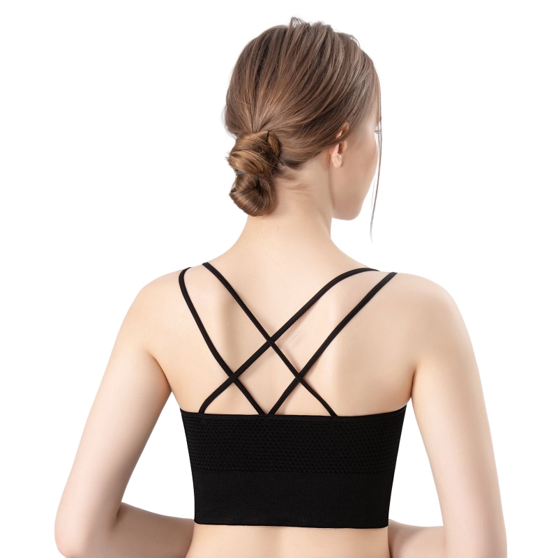 Buy Strappy Sports Bras for Women Yoga Longline Workout Padded Bras Medium  Support Running Tops Greyblue-XXL at