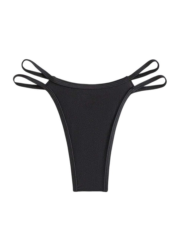 Strappy Thong Bikini Bottoms for Women Sexy Strappy Sides Low Waisted Swimsuit Bottom High Cut Bathing Suit Bottoms 2026 Summer Beach Vacation Outfits