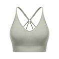 thumbnail image 1 of Strappy V Neck Sport Bra for Women, Multipack Padded Seamless Wireless Supportive Racerback Criss Cross Workout Yoga Bra Pack, 1 of 5