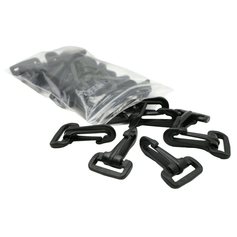 Strapworks 1 Inch Plastic Swivel Snap Hooks - Black Heavy Duty Swivel Clip  Lobster Clasps - 25 Pack