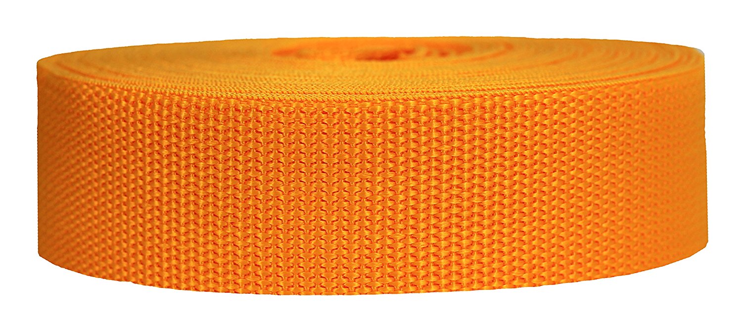 3 Inch Wide Yellow Polypropylene Webbing Strap - 100 Yard Roll (300 Feet)