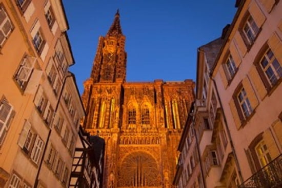 Strasbourg Cathedral Canvas Art - Brian Jannsen DanitaDelimont (28 x 19)