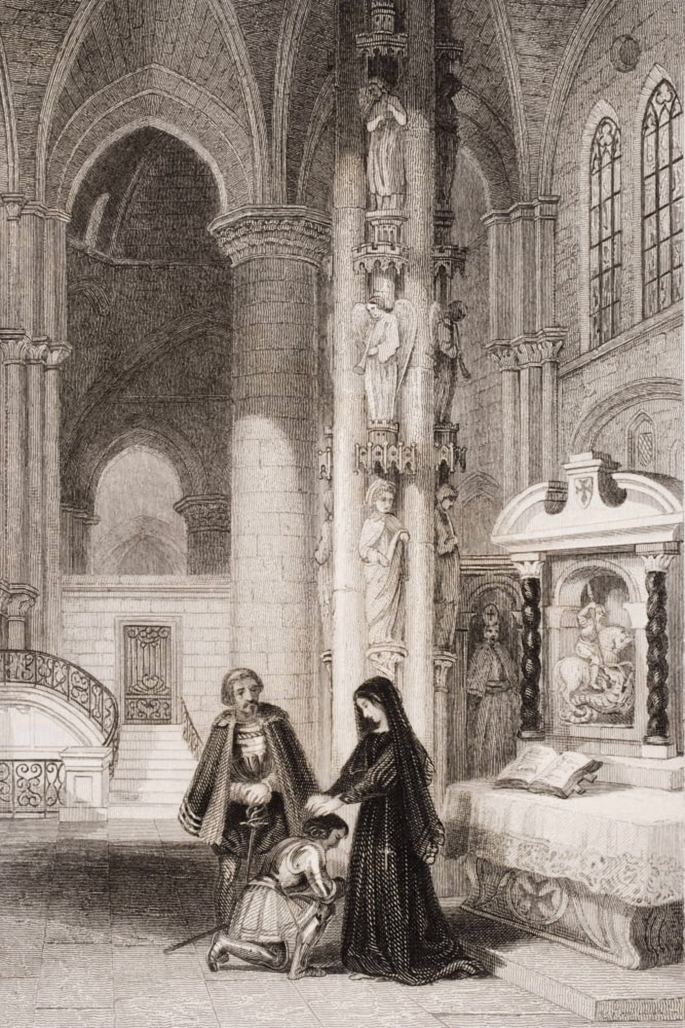 Strasburg Cathedral Margaret Of Anjou 1429-1482 Queen Of King Henry Vi Of England And Philipson Engraved By R Staines After J Franklin Canvas Art - Ken Welsh Design Pics (24 x 36)