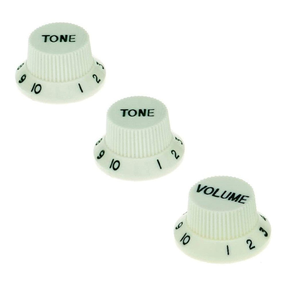 Strat Guitar Control Knobs Metric Size Mint Plastic 1 Volume 2 Tone