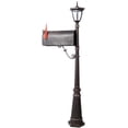 thumbnail image 1 of StratHeavy Duty Cast Aluminum Mailbox with Post, Solar Post Light Combination Kit for Outside, Decorative Modern Mailbox with Fluted Base, Large Mail Box for Curb or Driveway, 1 of 13