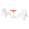 thumbnail image 1 of Strata Furniture 2 Angel Trumpet Patio Chairs & Sprout Table in White/Orange, 1 of 2
