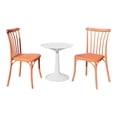 thumbnail image 1 of Strata Furniture 2 Rio Polypropylene Chairs with Sprout Table in Orange/White, 1 of 2