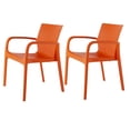 thumbnail image 1 of Strata Furniture Alissa Weatherproof Polypropylene Chair in Orange (Set of 2), 1 of 7