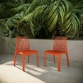 thumbnail image 1 of Strata Furniture Karissa set of Two Outdoor Patio Dining Chairs Orange, 1 of 5