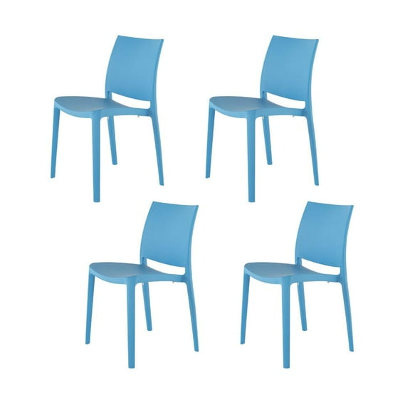 Strata Furniture Sensilla Weatherproof Polypropylene Chair in Blue (Set of 2)