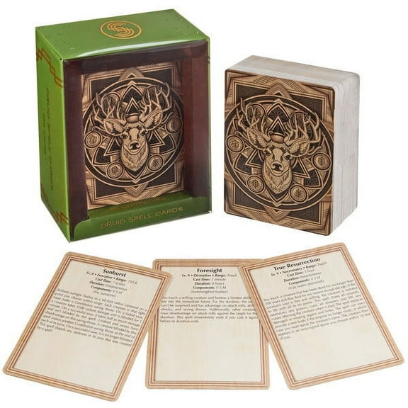 Stratagem Druid Spell Cards - DND 5e Compatible - Quick Reference Class Ability Decks - Pocket Sized RPG Spellbook Cards - Roleplaying Game Player Accessories - TTRPG Fantasy Adventure Accessory