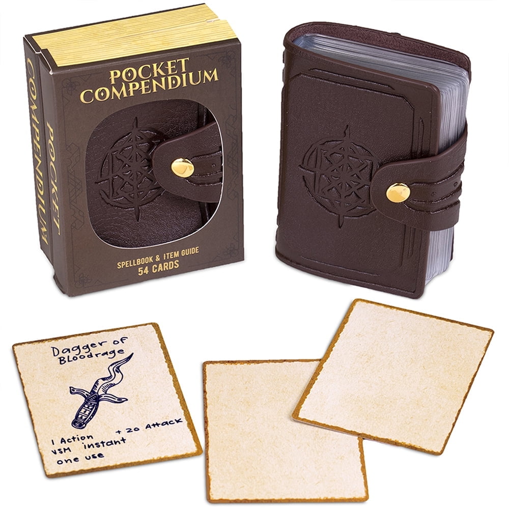 Pocket Compendium: Tome of Recollection - Customizable RPG Item, Spellbook,  & Reference Card Holder - Tabletop Fantasy Game Beginner Accessory - ...