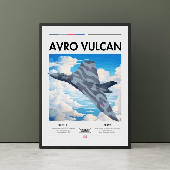 Strategic Bomber Cold War Aviation White Cliffs Plane Strategic Bomber Portrait Decor Unframed Paper Print
