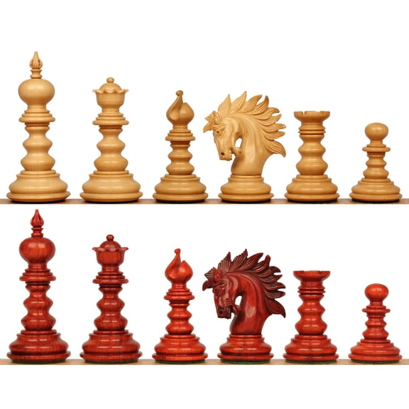 Strategos Staunton Chess Set with Padauk & Boxwood Pieces - 4.25" King
