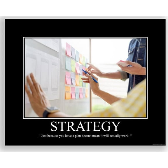 Strategy Demotivational Poster - Sarcastic Funny Office Decor Snarky Ironic Wall Art Demotivational Posters For Office