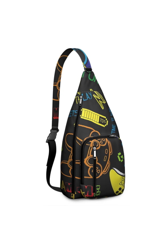 Strategy Game Fanny Pack&nbsp;- Pixel Art Controller Print Waist Bag (Play Mode Design, Water-Resistant & Breathable for Outdoor Gaming Events)