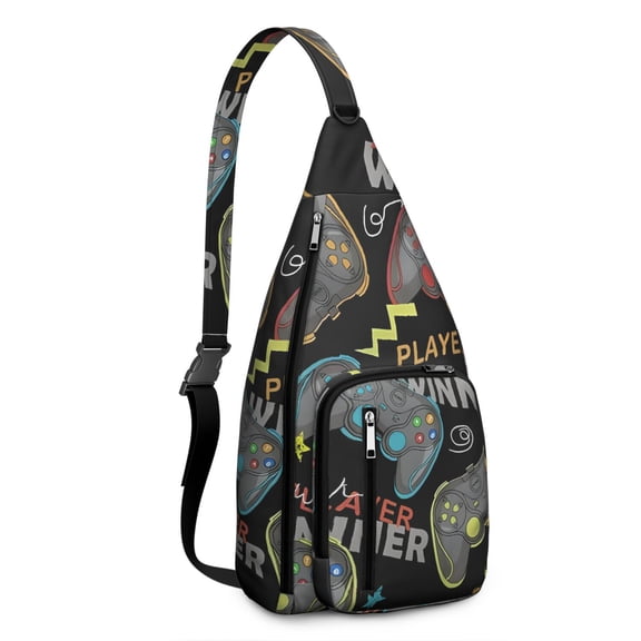 Strategy Game Fanny Pack&nbsp;- Pixel Art Controller Print Waist Bag (Play Mode Design, Water-Resistant & Breathable for Outdoor Gaming Events)