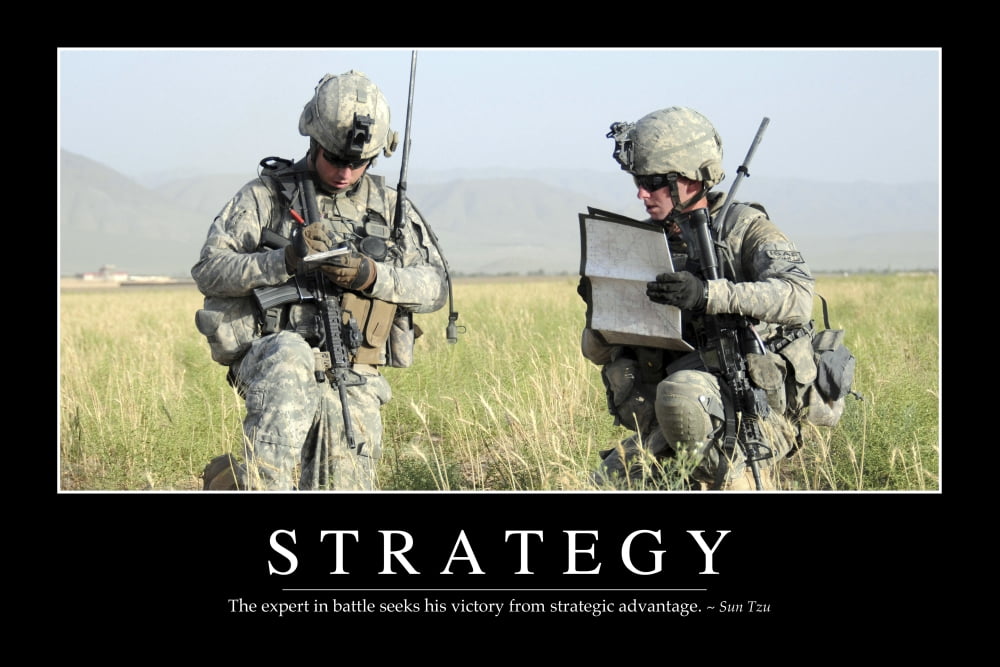 Strategy Inspirational Quote and Motivational Poster Canvas Art - Stocktrek Images (34 x 23)