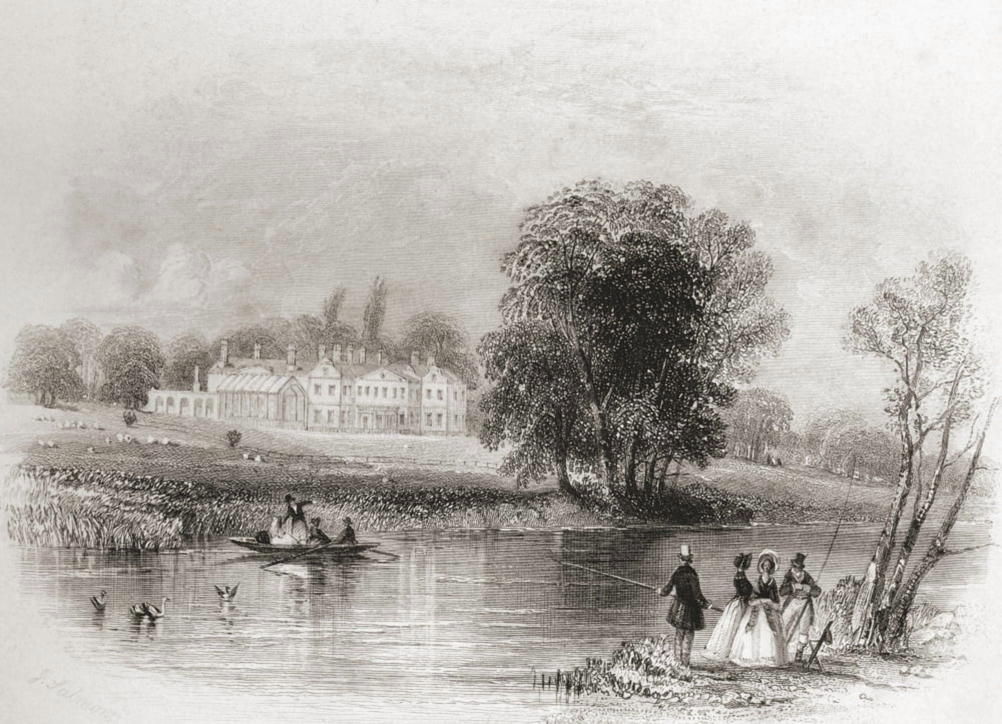 Stratfield Saye Hampshire England In The 19Th Century From Life And Campaigns Of Arthur Duke Of Wellington Published 1841 Canvas Art - Ken Welsh Design Pics (34 x 24)