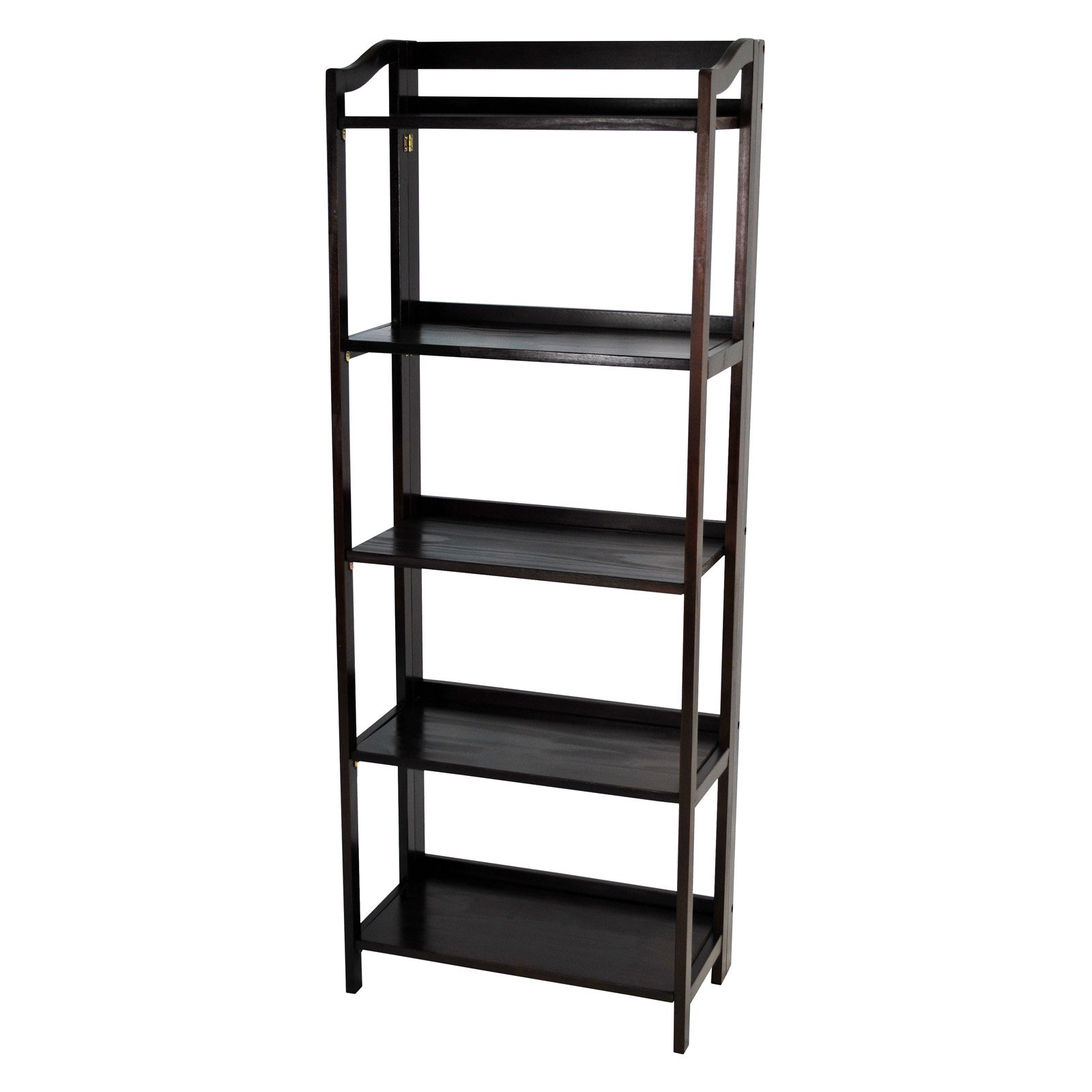 Stratford 5Shelf Folding Bookcase Espresso