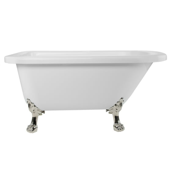 Stratford 60 Inch Acrylic Classic Clawfoot Tub - Rim Faucet Drillings - Lion Paw Feet