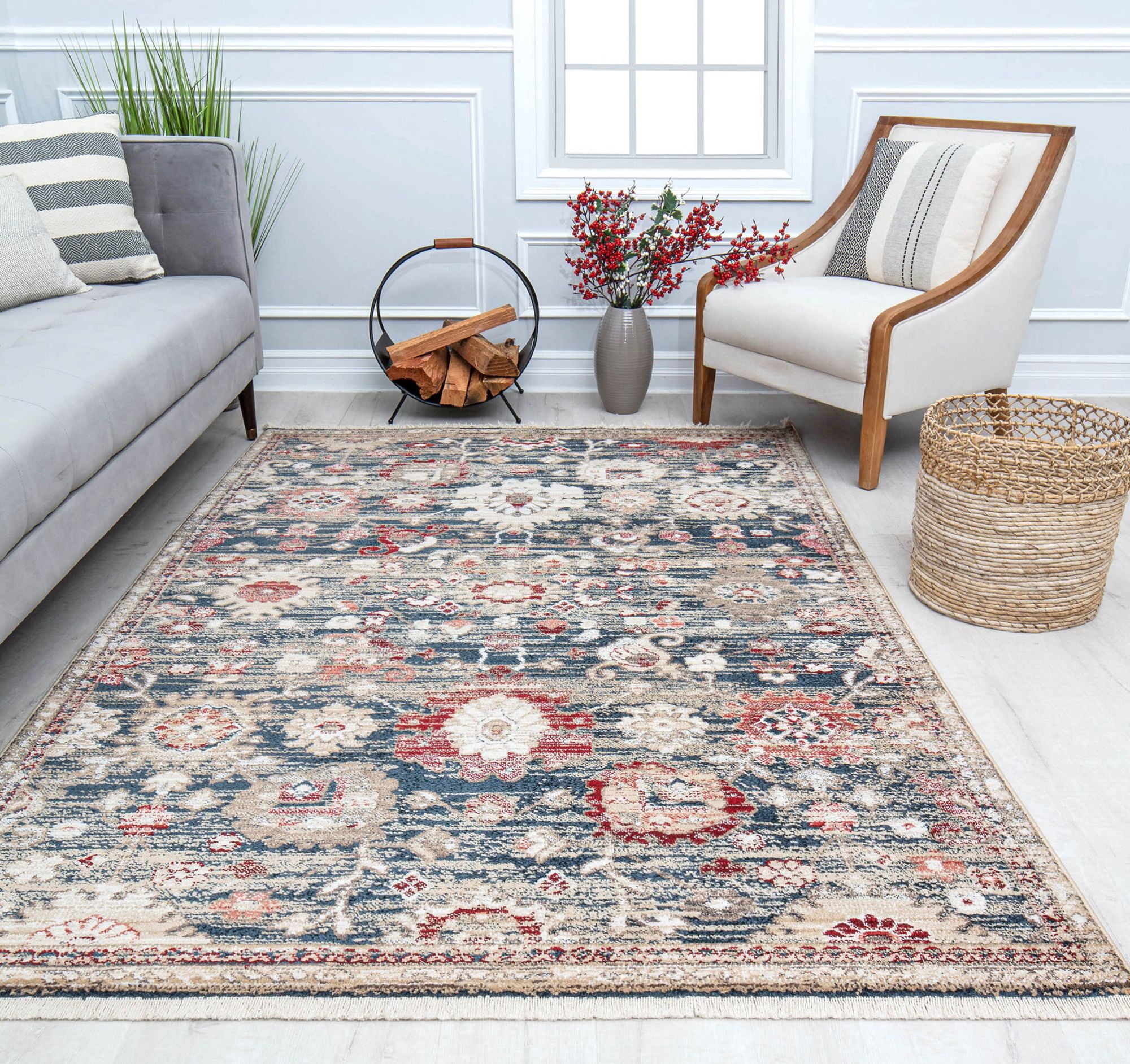 Stratford AM10A Antiqued Bronze Abstract Vintage Beige Area Rug, 2'6" x 8'