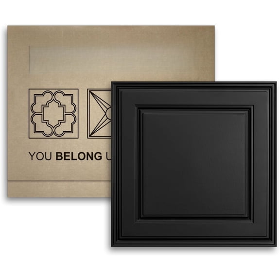 Stratford Ultra-Thin -Light 2x2 Ceiling Tiles - Black, Use in 1" T-Bar Suspended Ceiling Grid