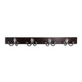 thumbnail image 1 of Stratford Walnut Wood 24 in. Wall Mount Rack with 4-Double Satin Nickel Hooks, 1 of 3