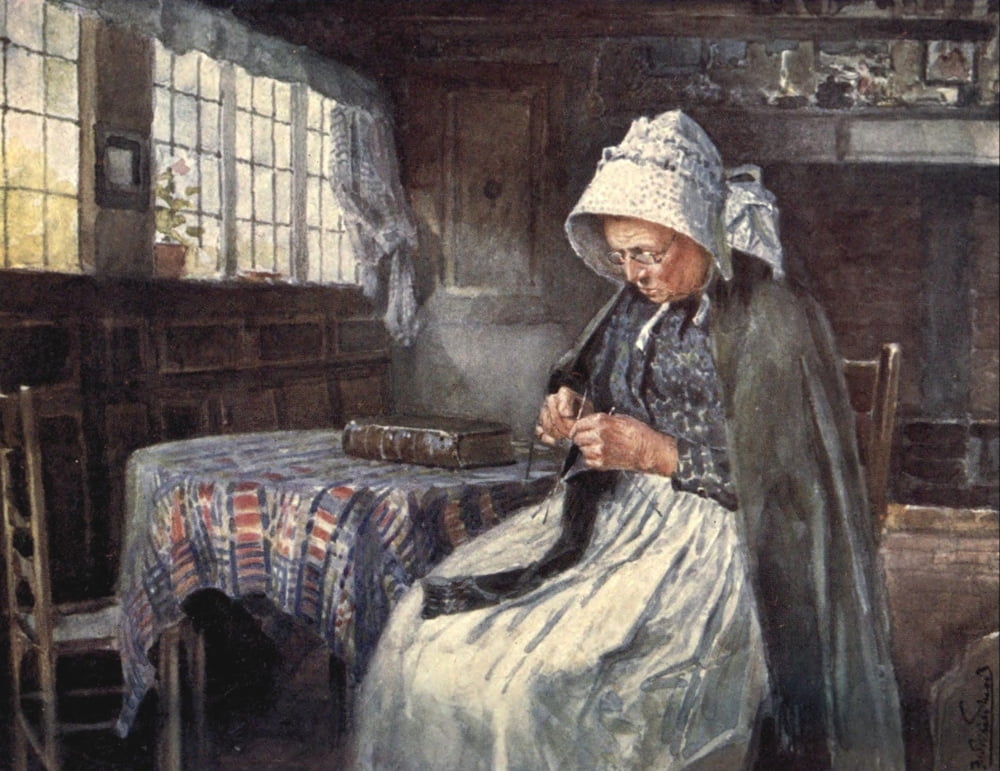 Stratford with Leamington 1911 Anne Hathaways Cottage at Shottery Canvas Art - F Whitehead (18 x 24)