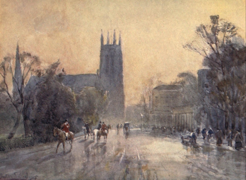 Stratford with Leamington 1911 Parish Church Leamington Canvas Art - F Whitehead (18 x 24)