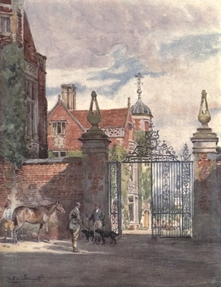 Stratford with Leamington 1911 Wrought iron gate at Charlecote Canvas Art - F Whitehead (24 x 36)