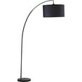 thumbnail image 1 of Strathaven 78" Tall Metal Arching Floor Lamp with Hanging Black Shade in Black, 1 of 3