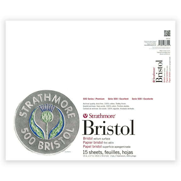 Strathmore 14 x 17 2-Ply Vellum Tape Bound Bristol Pad