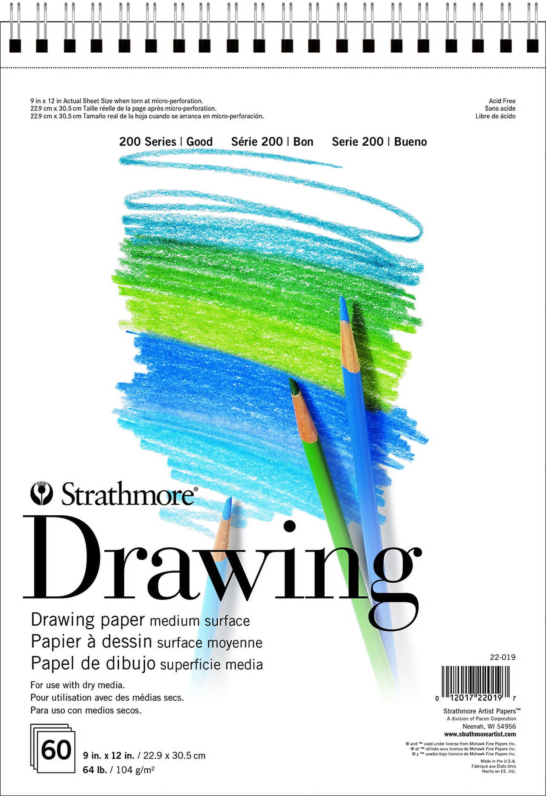 Strathmore 200 Series Mixed Media Art Paper, 75 lb., Acid-Free, 9" x 12", 60 Sheets