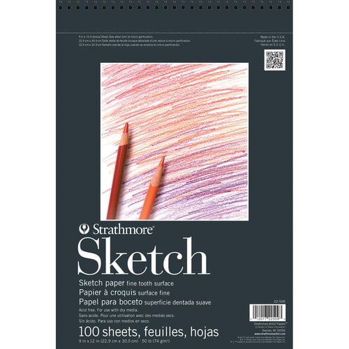 9 x 12 inches Sketch Book Top Spiral Bound Sketch Pad 1 Pack 100Sheets  68lb100gsm Acid Free Art Sketchbook Artistic Drawing Painting Writing  Paper for Kids Adults Beginners Artists  Walmartcom