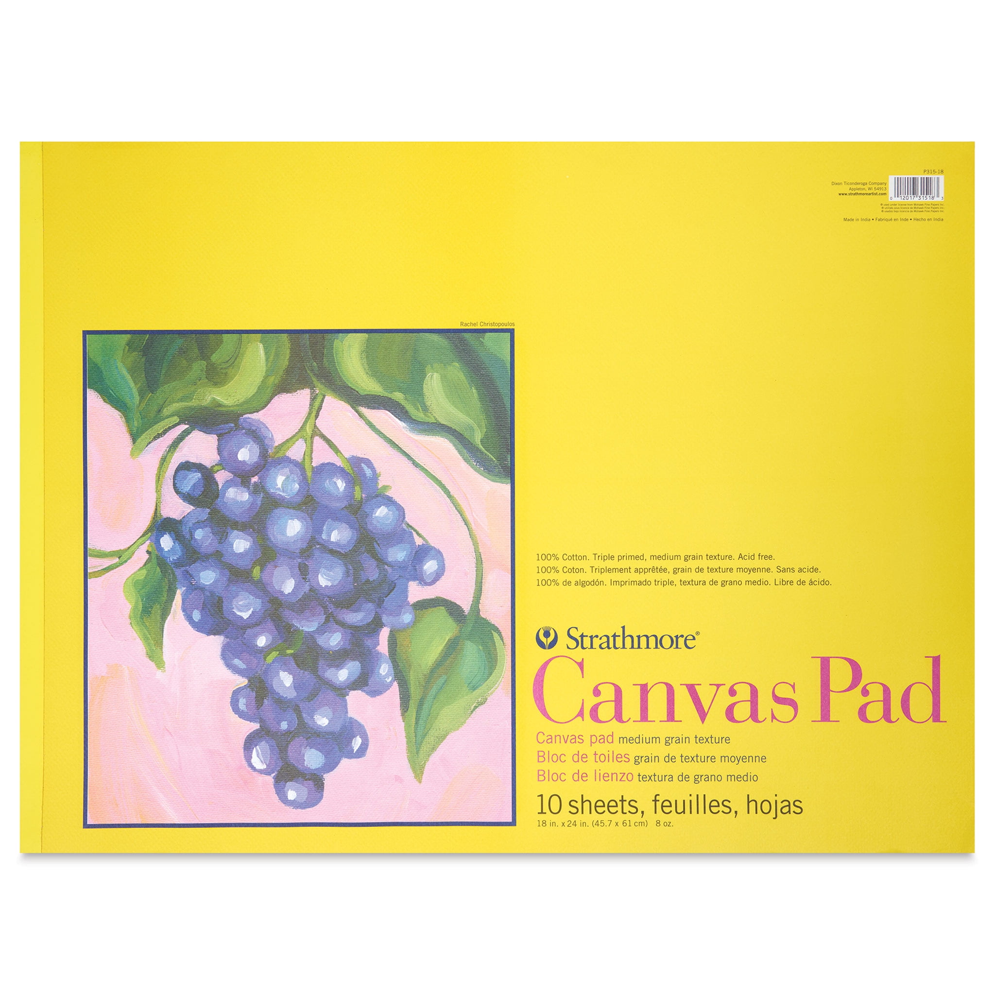 Strathmore 300 Series Cotton Canvas Pad 18" x 24", 10 Sheets