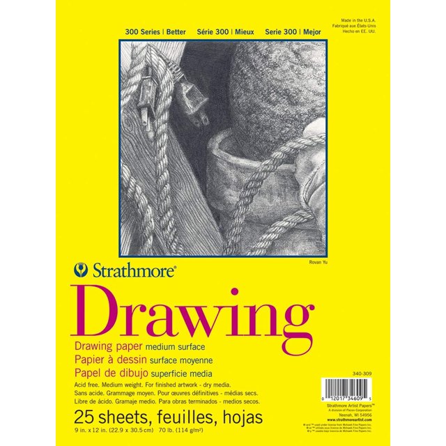 Strathmore 300 Series Drawing Paper Pad, Top Wire Bound, 9x12 inches