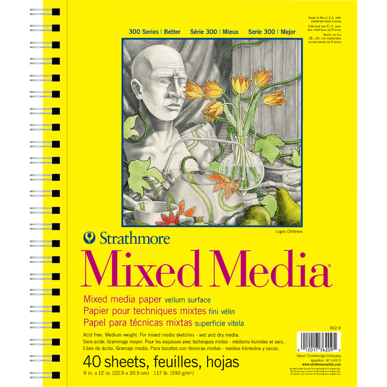 Strathmore, 300 Series Mixed Media Pad, 9 x 12 inches, 40 Sheets