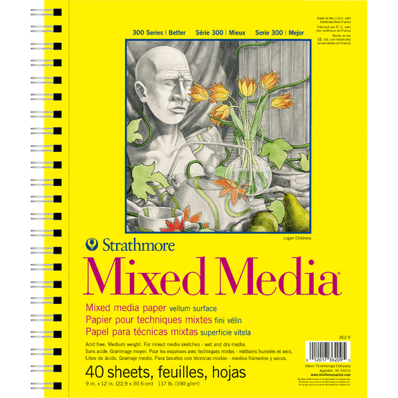 Strathmore 300 Series Mixed Media Pad - 9" x 12", 40 Sheets
