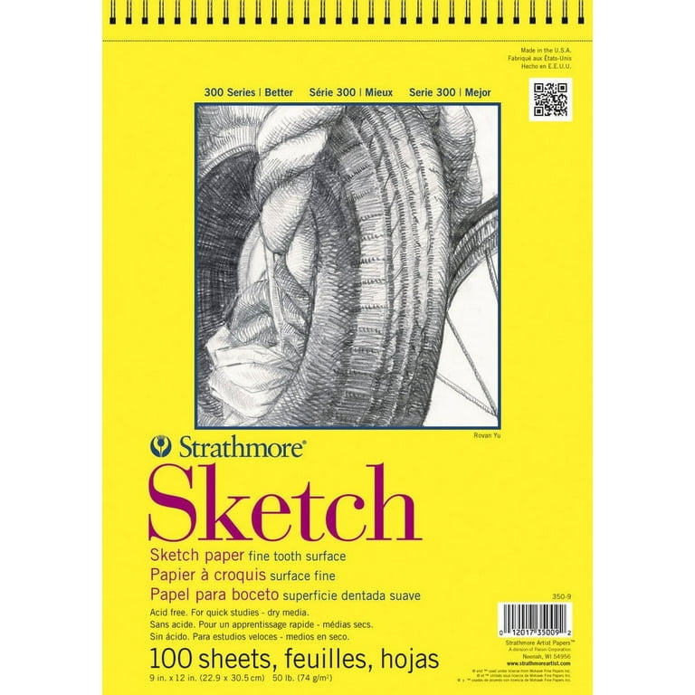 11X14 Paper Spiral Bound Sketch Pad, 90 Pound, 30 Sheets 2pk — U.S. Art  Supply