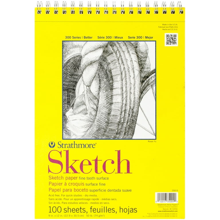 Strathmore 300 Series 9 x 12 Spiral Drawing Pad, 50 Sheets