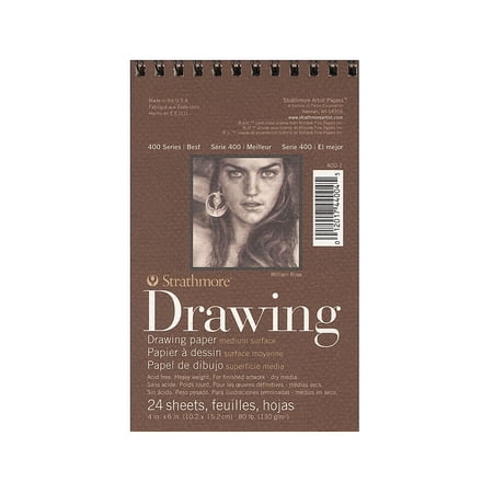 Strathmore 400 Series 4" x 6" Wire Bound Drawing Sketch Pad 24 Sheets/Pad 8/Pack (40557-PK8)