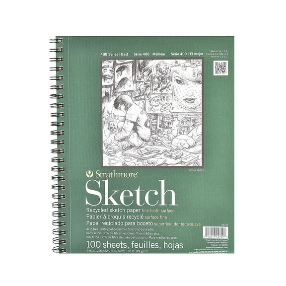 Strathmore 400 Series 9" x 12" Sketch Pad 100 Sheets/Pad 2/Pack (88265-PK2)