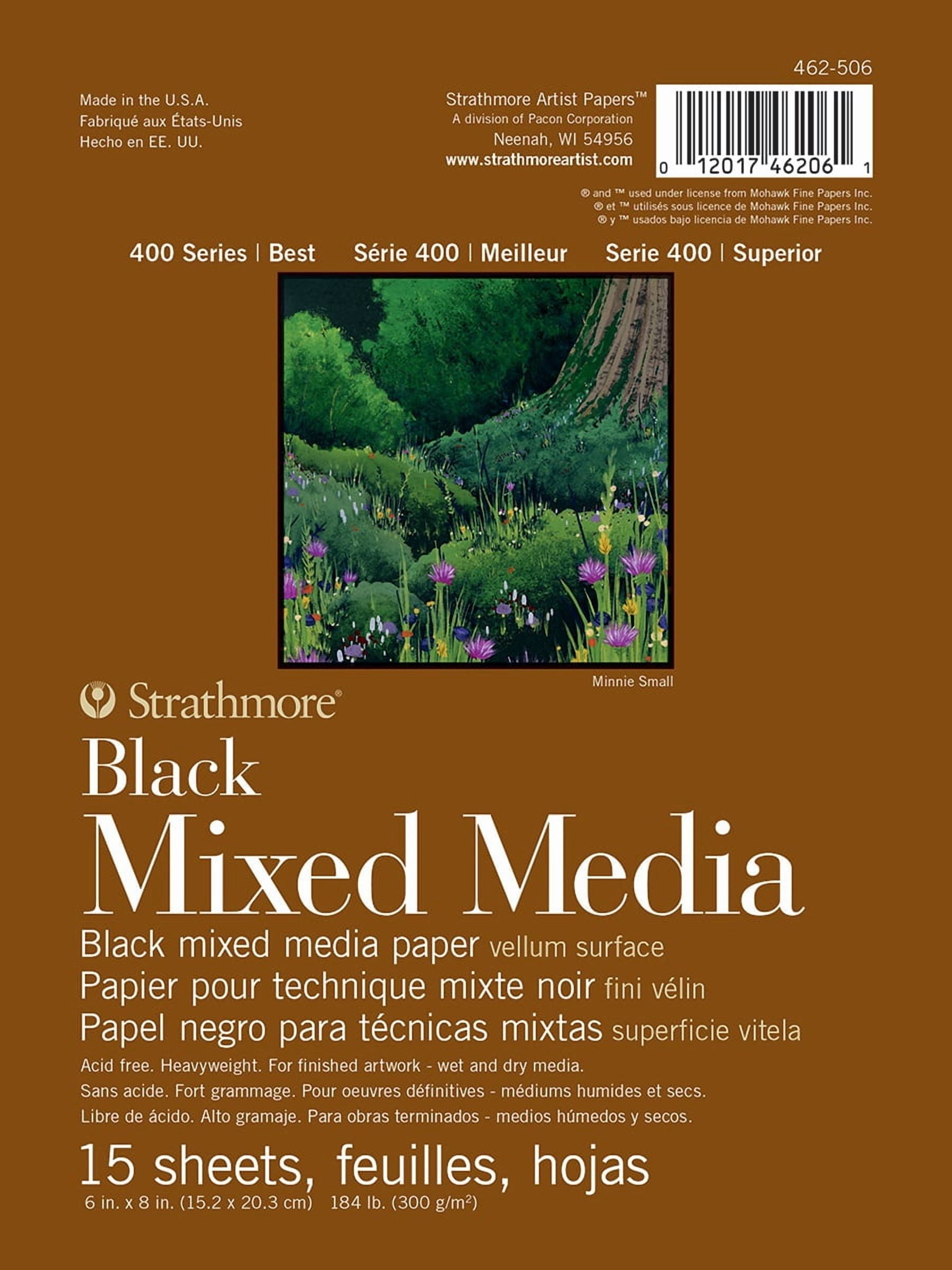 Strathmore 400 Series Black Mixed Media Pad - 6" x 8", 15 Sheets