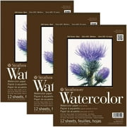 Strathmore 400 Series Watercolor Pads 9 x 12 Inch 12 Sheets Per Pad (3-Pads)