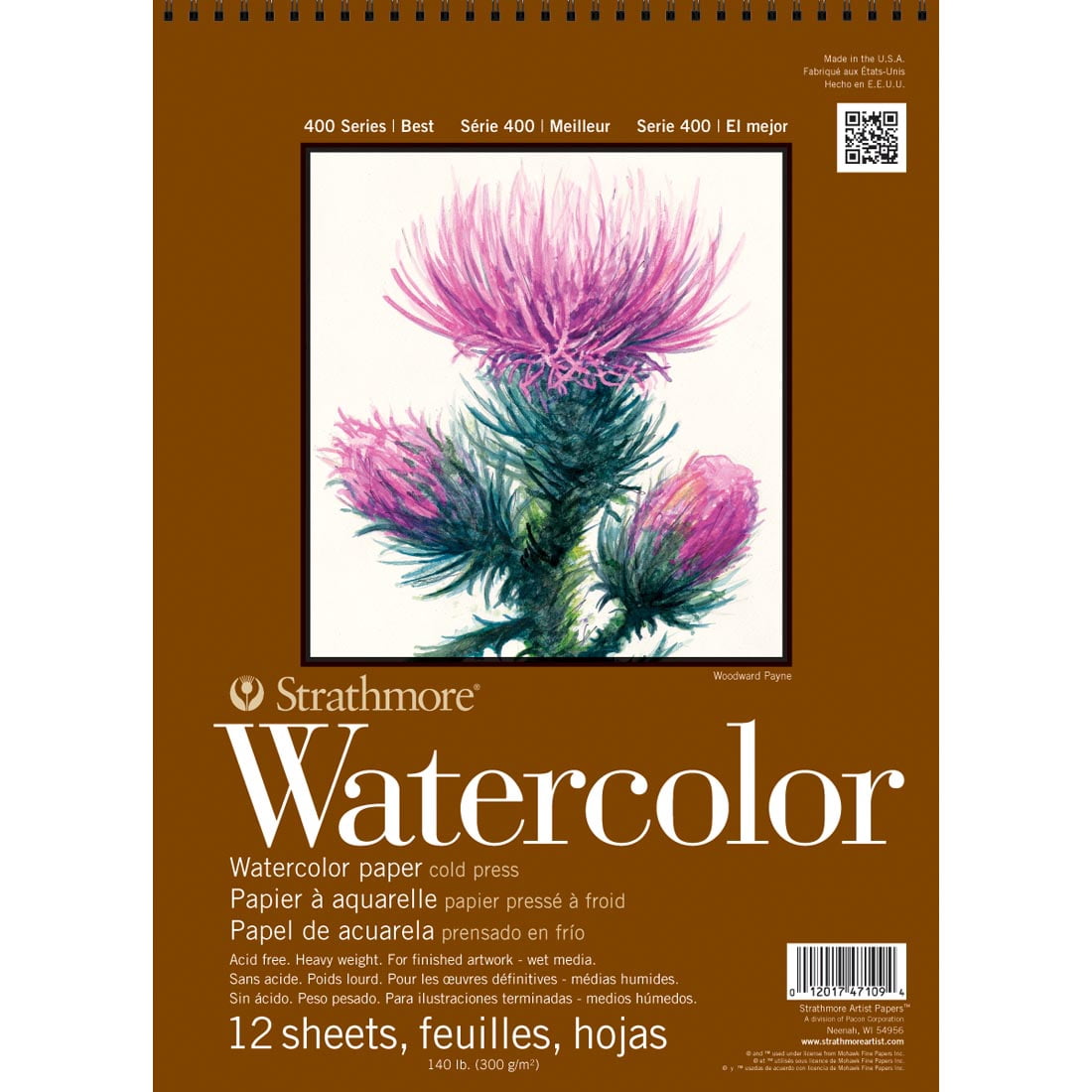 Strathmore® 400 Series Wired Watercolor Paper Pad 12"x18"