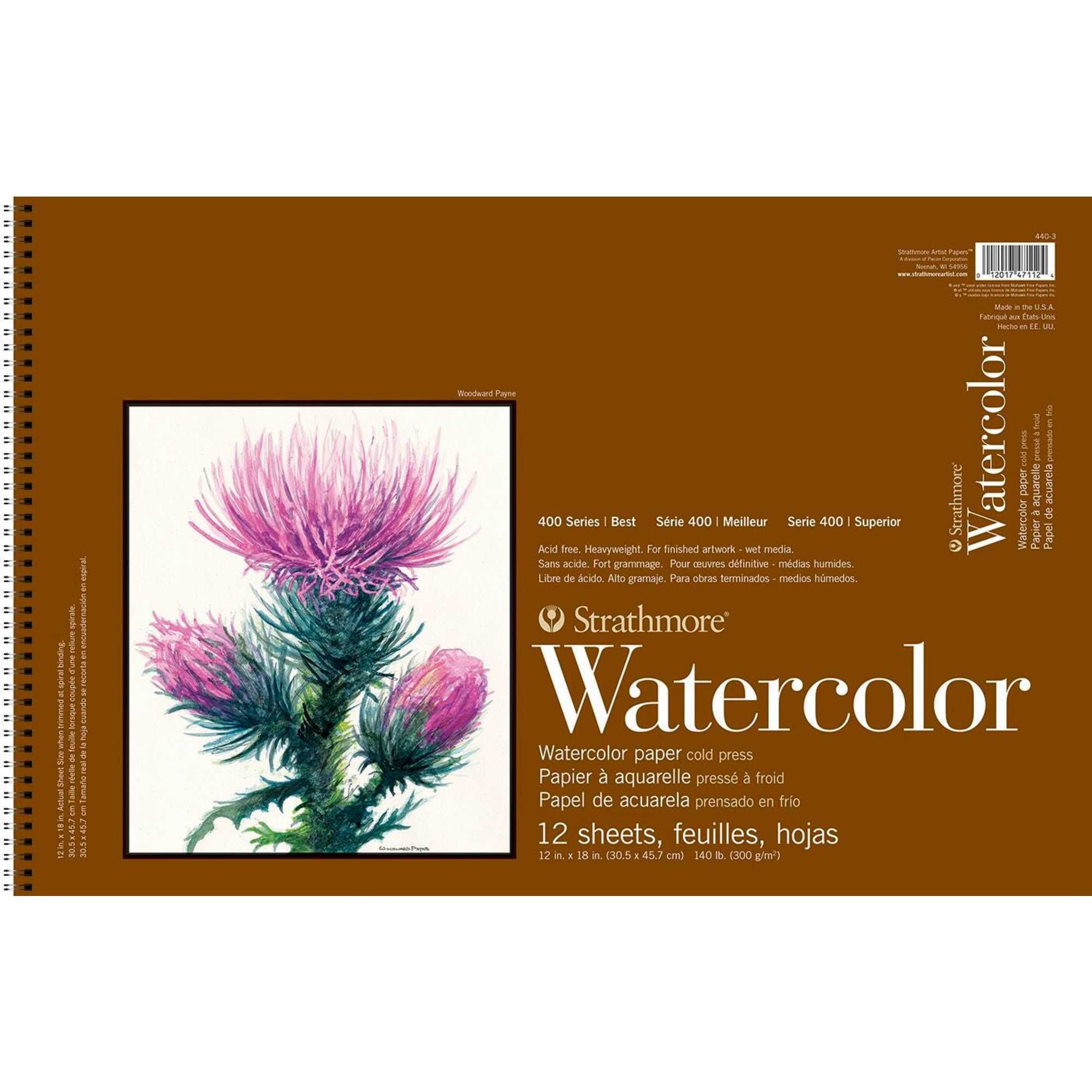 Strathmore® 400 Series Wired Watercolor Paper Pad 12"x18"